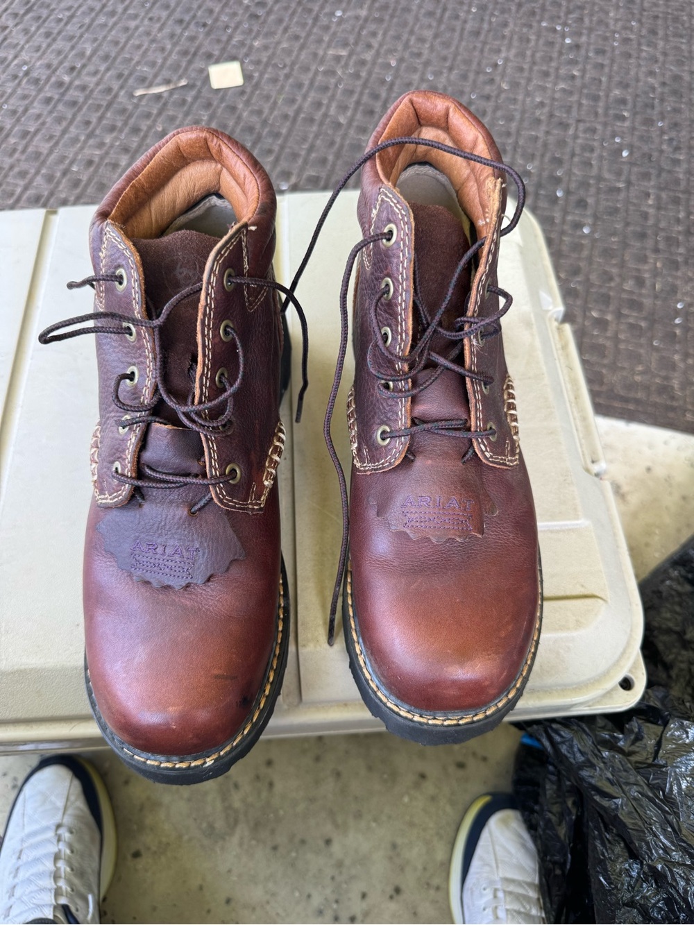 Ariat Brown Leather Womens Lace-Up Work Boots